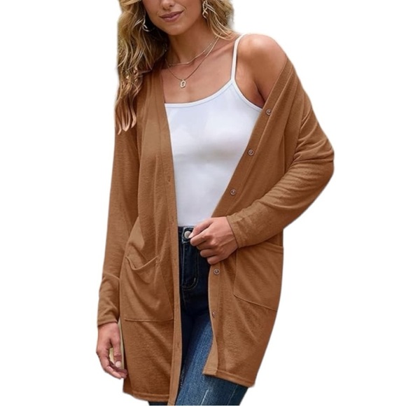 NWOT Women’s Open Front Lightweight Cardigan V Neck - Picture 4 of 7